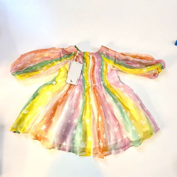 NWT Stella McCartney kids, Baby Rainbow Silk Dress.  Size 9 months - Picture 3 of 11